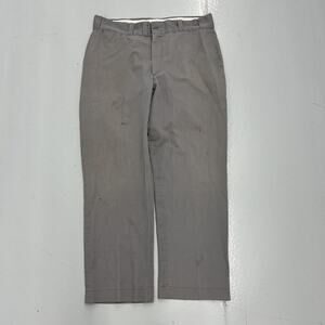 Vintage 60s Red Camel Grey Wide Leg Workwear Chinos 38x30
